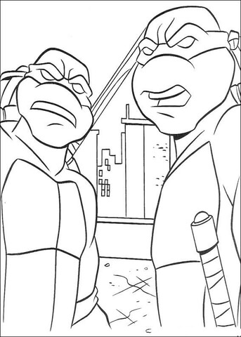 Donatello And Michaelangelo  Coloring Page